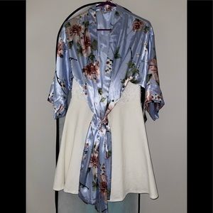 Baby Blue Floral Robe